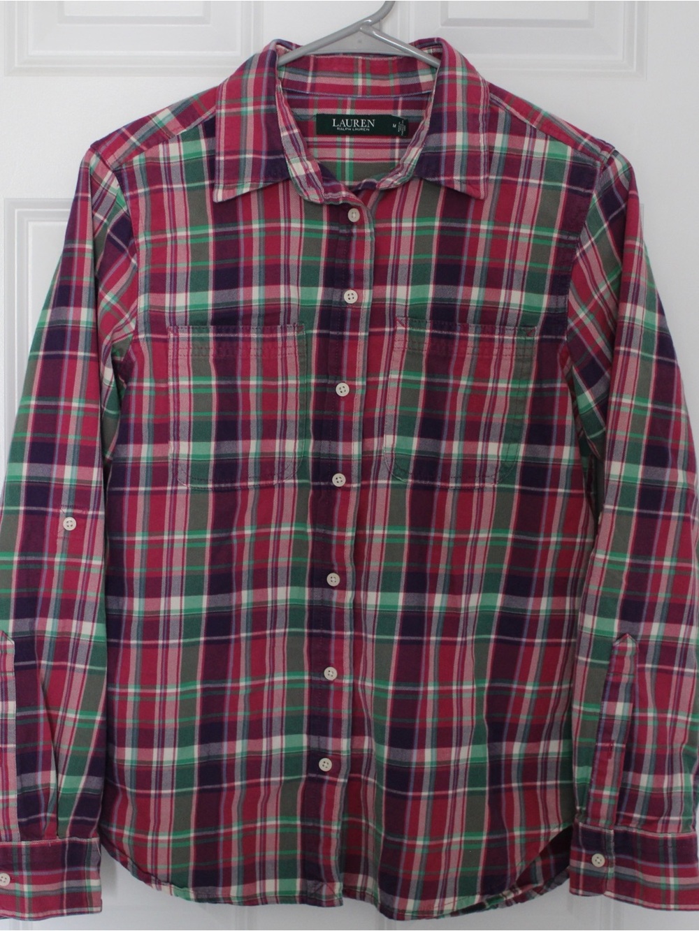 LAUREN RALPH LAUREN Women's Lizbeth Cotton Flannel Long Sleeve Shirt